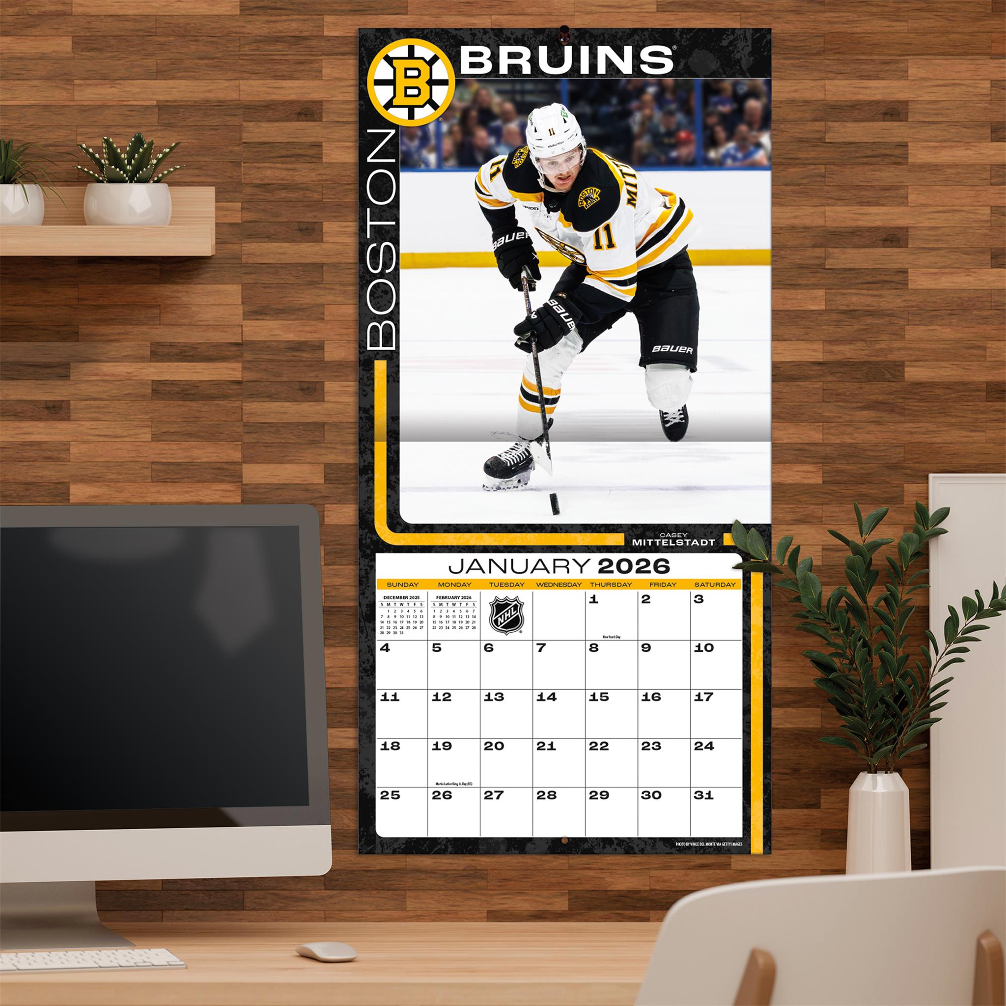 NHL Boston Bruins 2026 Wall Calendar