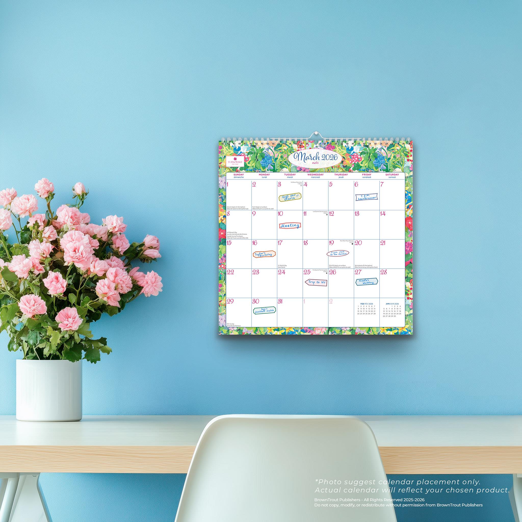 Calendrier mural bilingue Turnowsky House 2026