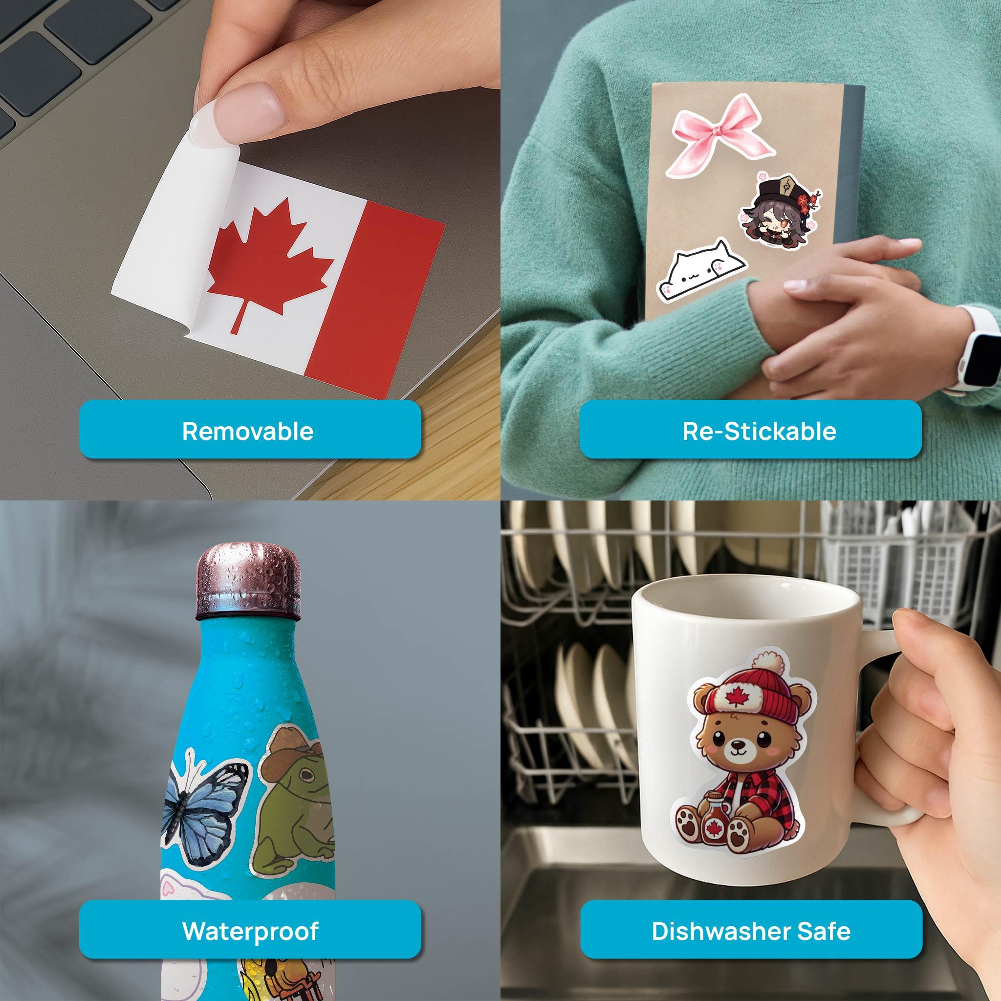 Cool Canadian Bear w Maple Syrup Vinyl Sticker