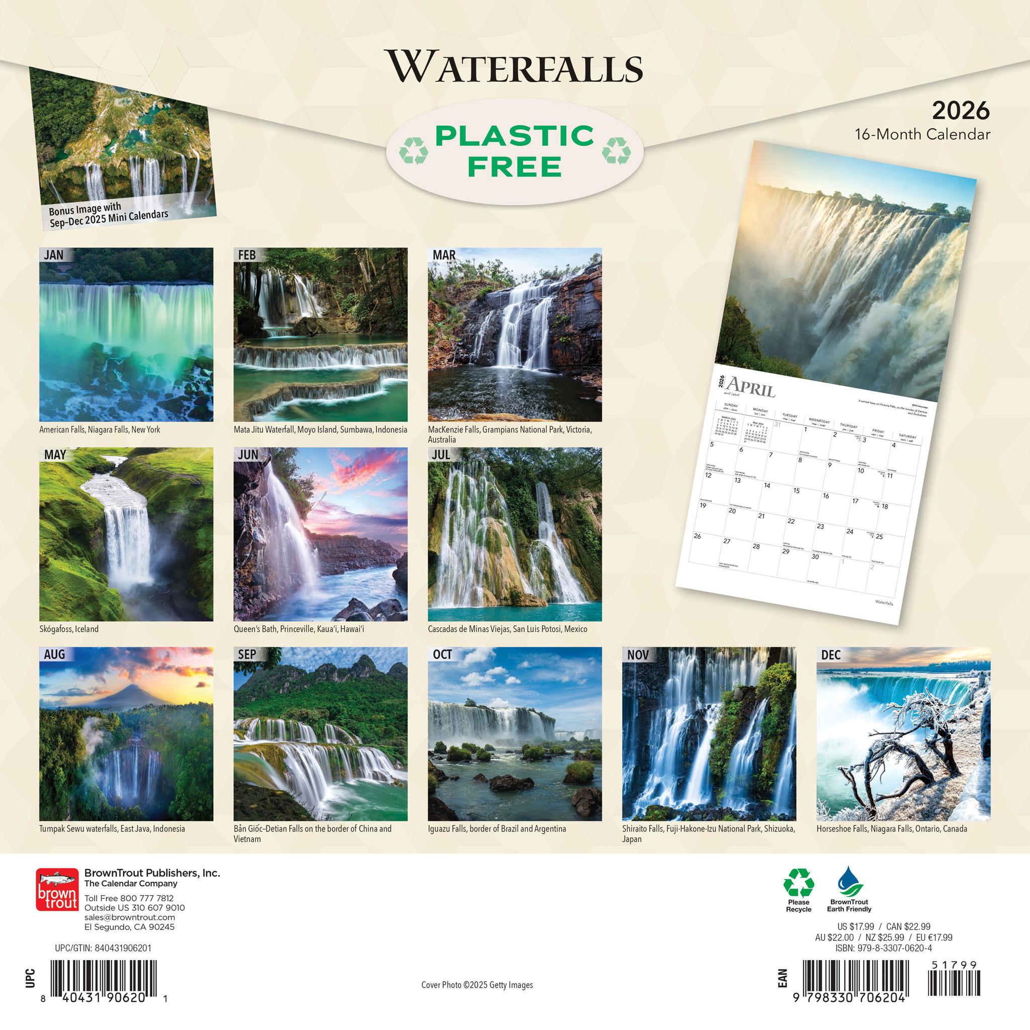 Waterfalls 2026 Wall Calendar F6ED715A D7C8 4E3B 8685 