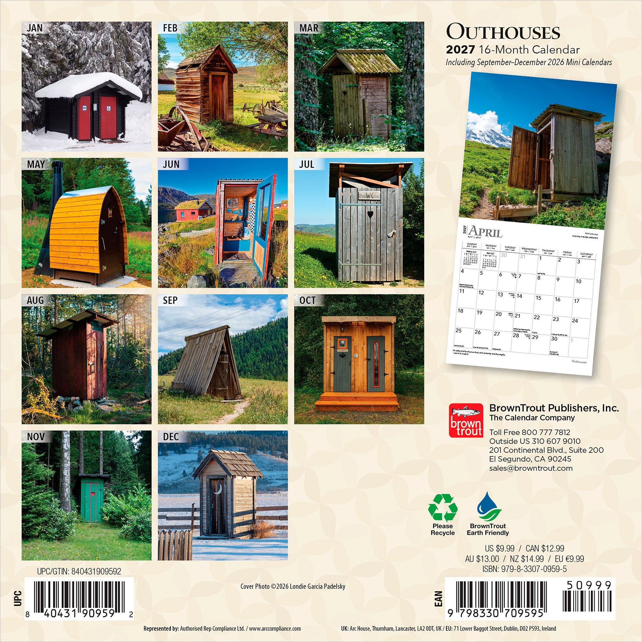Outhouses 2027 Mini Calendar