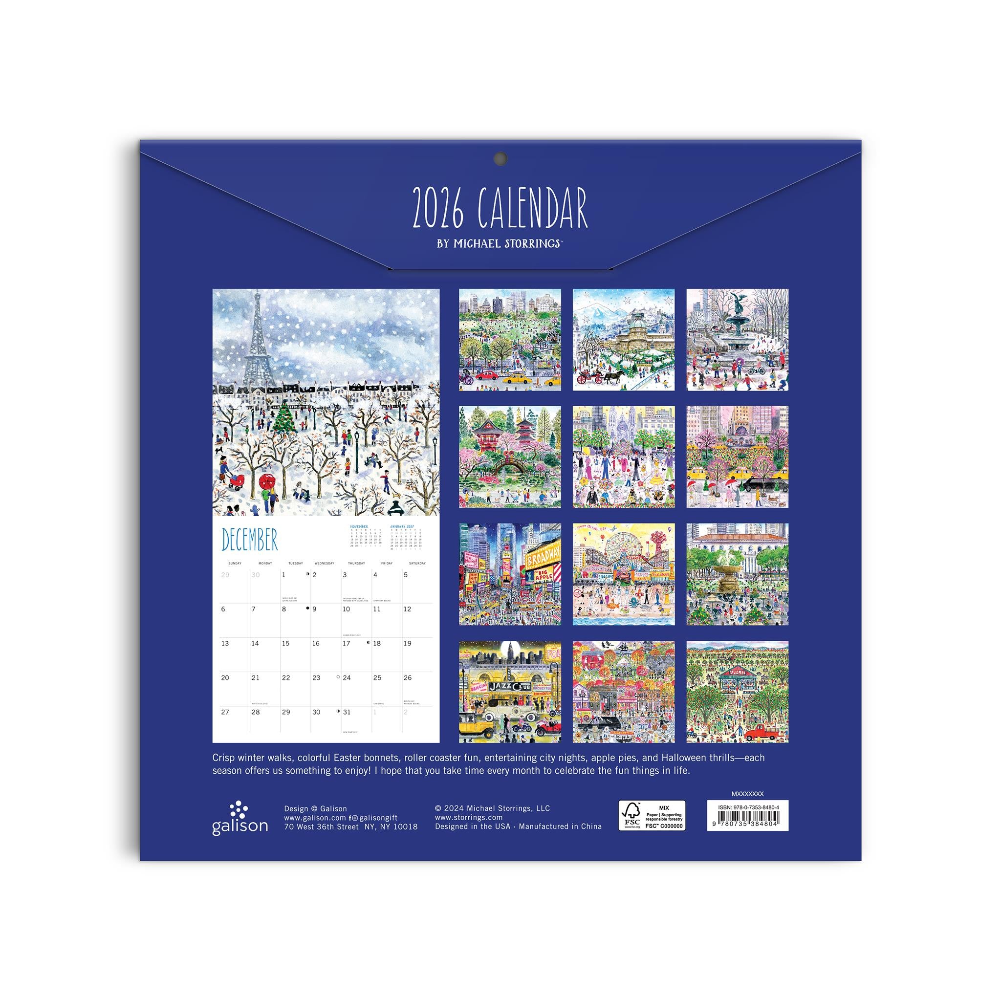 Calendrier mural classique Michael Storrings 2026 - Disponible uniquement en ligne
