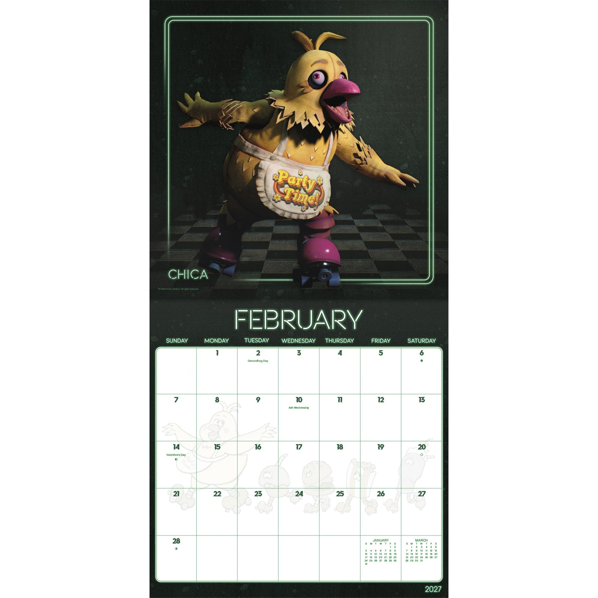 Five Nights at Freddy's Secret of the Mimic 2027 Wall Calendar