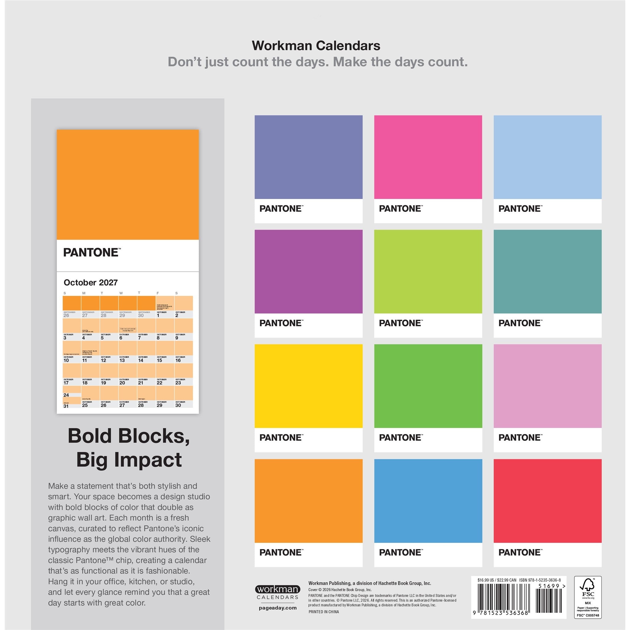 Pantone 2027 Wall Calendar - Online Only