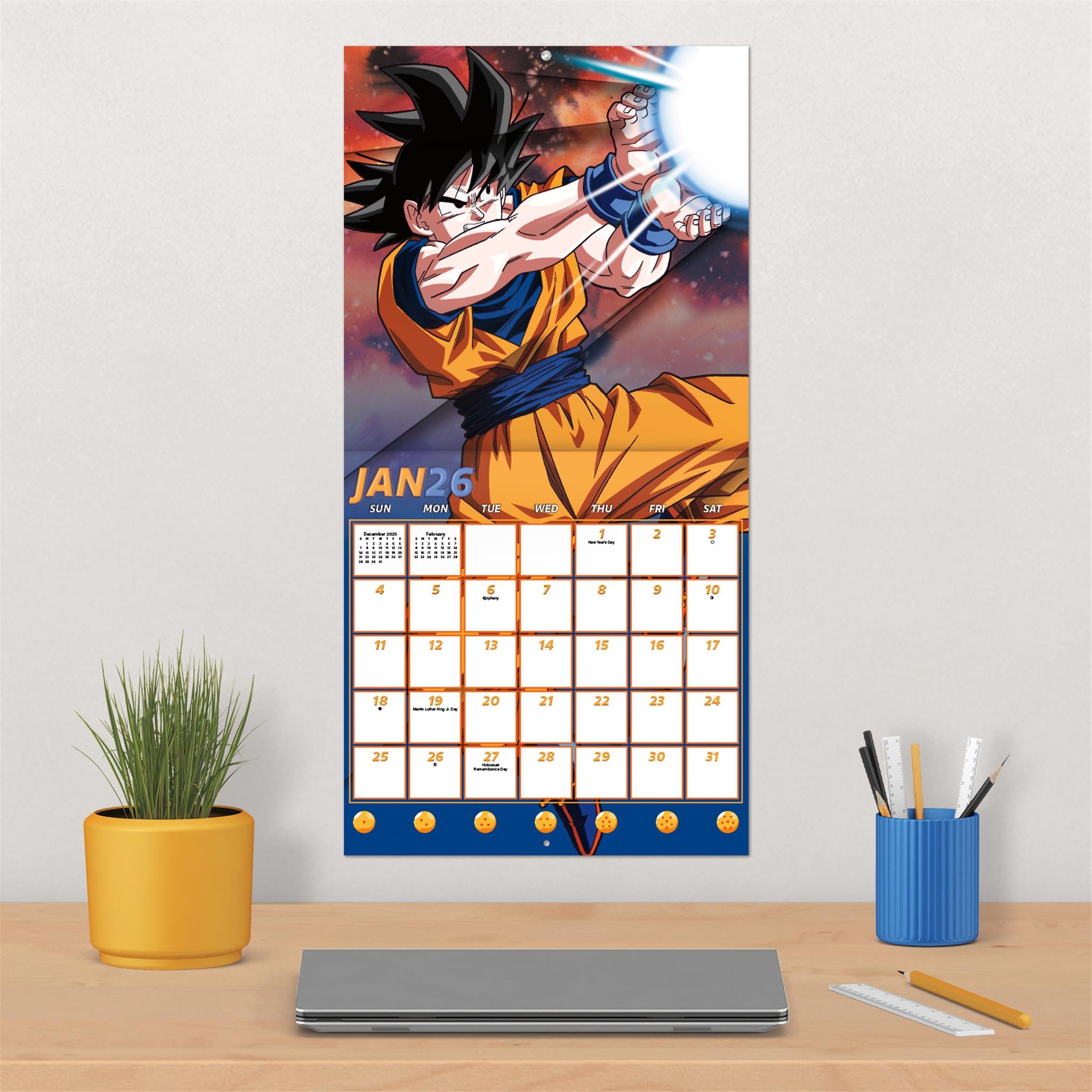 Calendrier mural Dragon Ball Z 2026