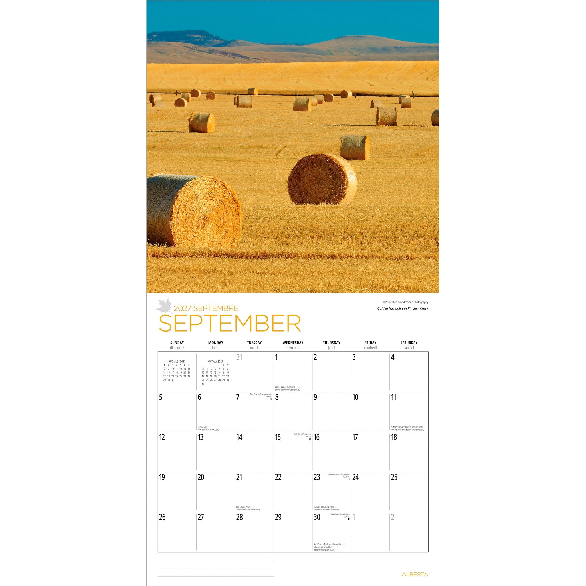 Alberta 2027 Wall Calendar