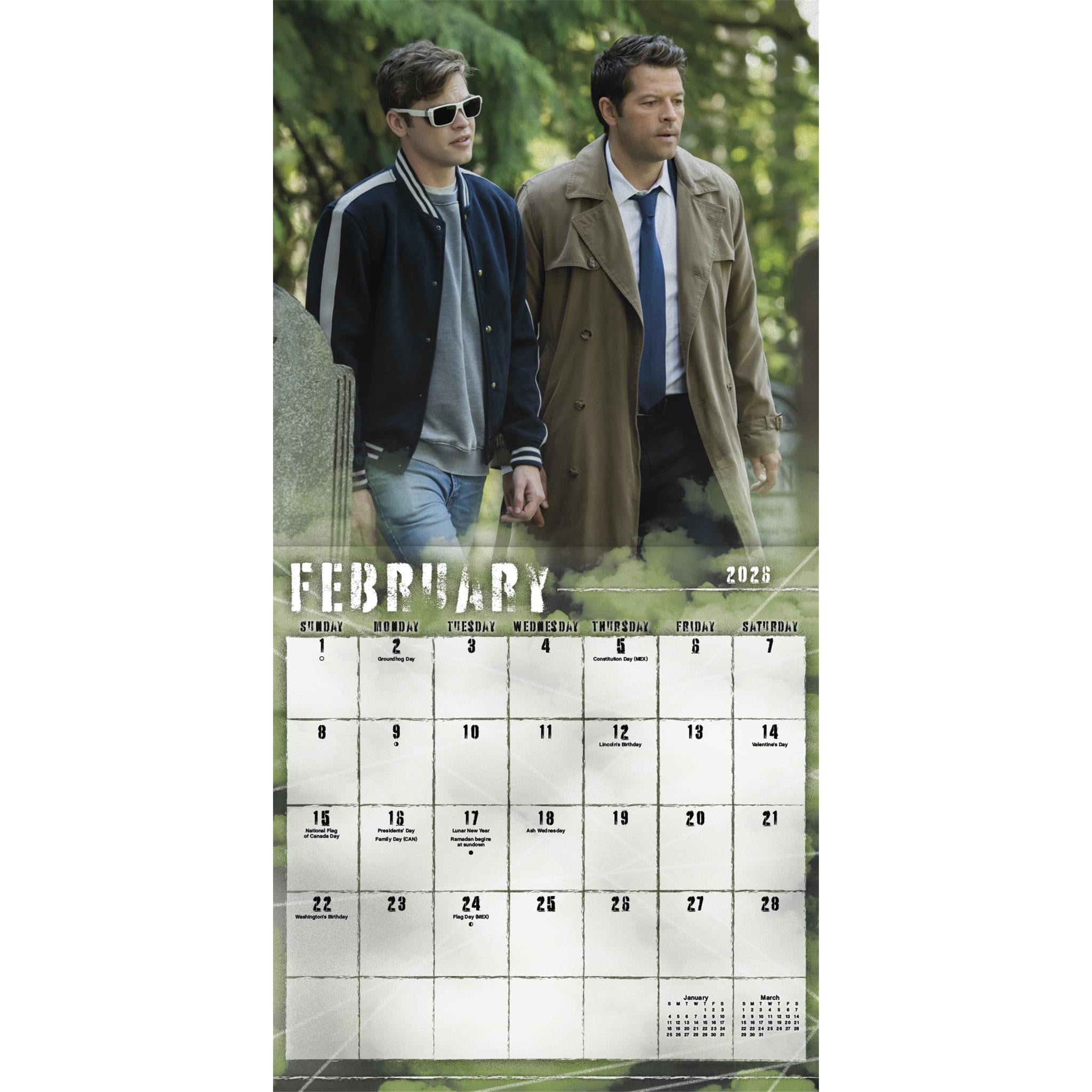 Calendrier mural de luxe Supernatural Exclusive avec impression 2026