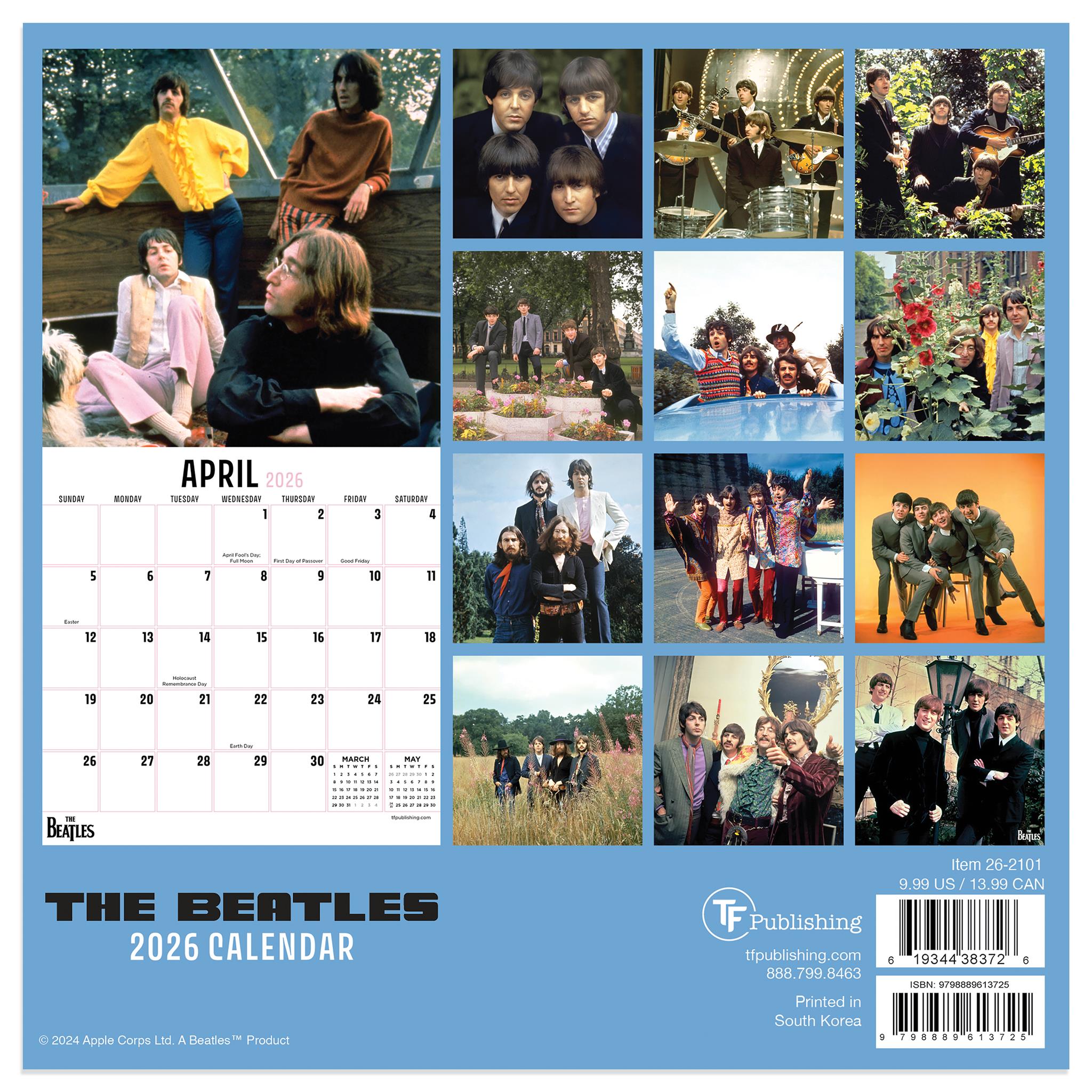 Mini calendrier Beatles 2026