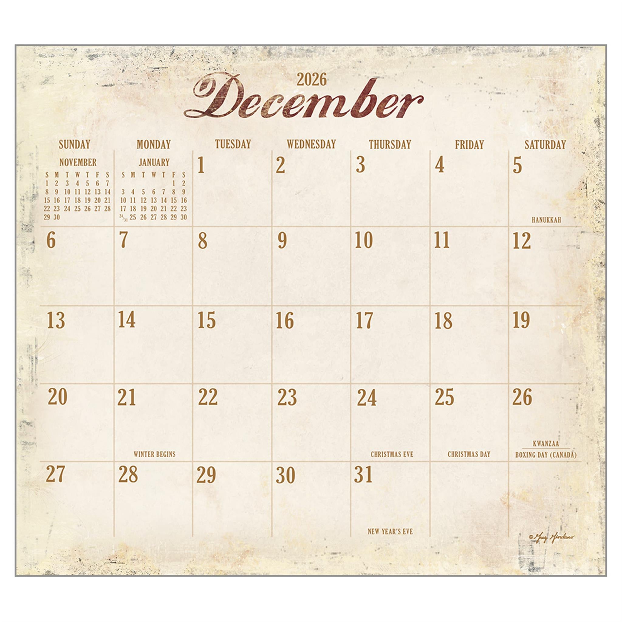 Calendrier mural de luxe Heartland 2026 - Disponible uniquement en ligne