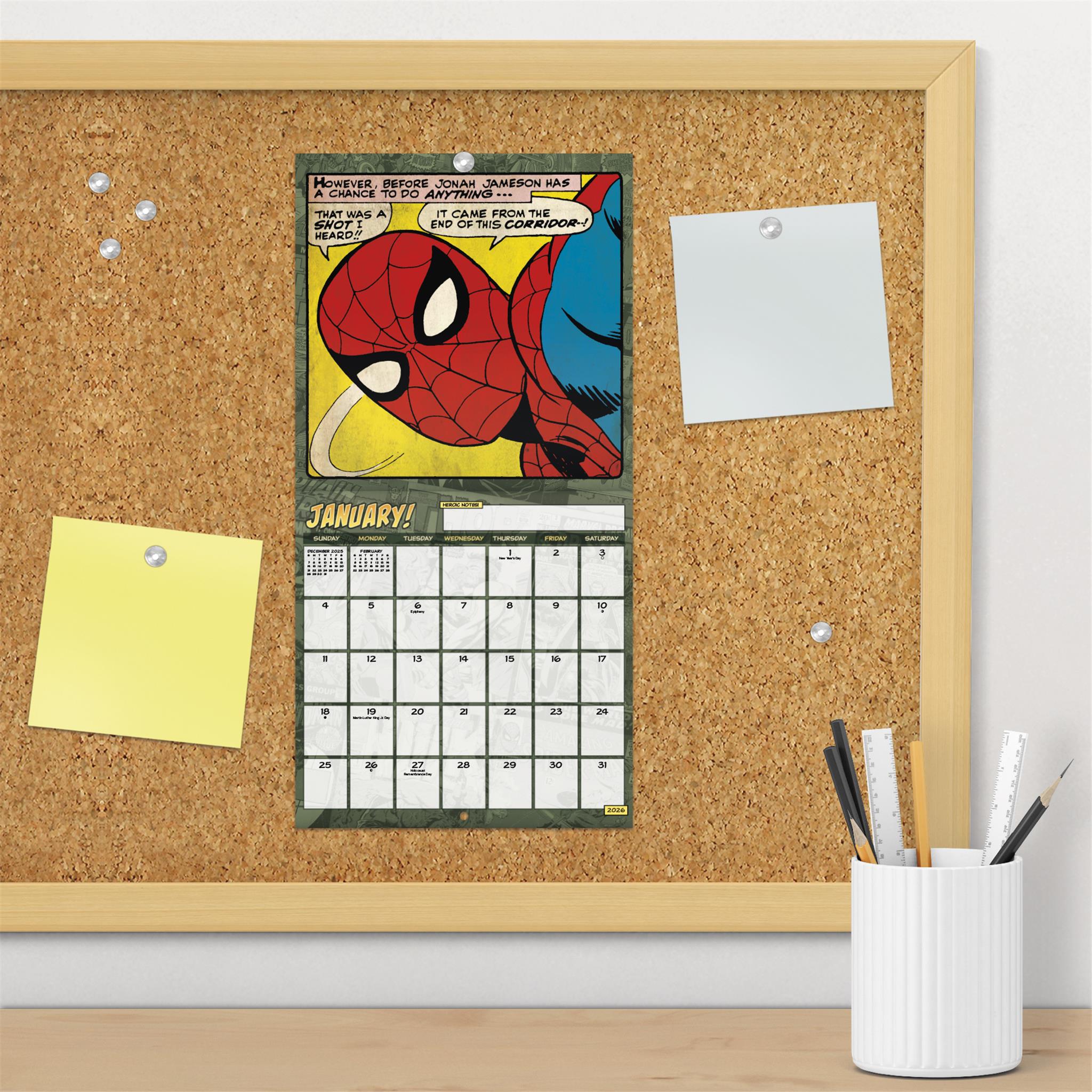 Mini-calendrier Marvel Comics 2026