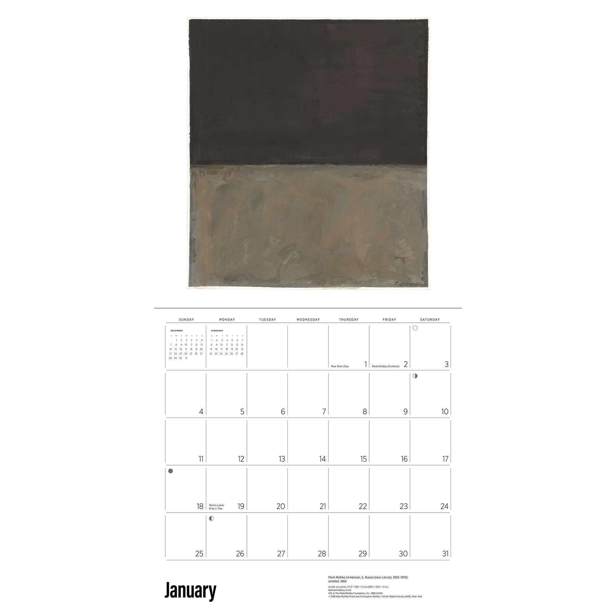 Rothko 2026 Wall Calendar