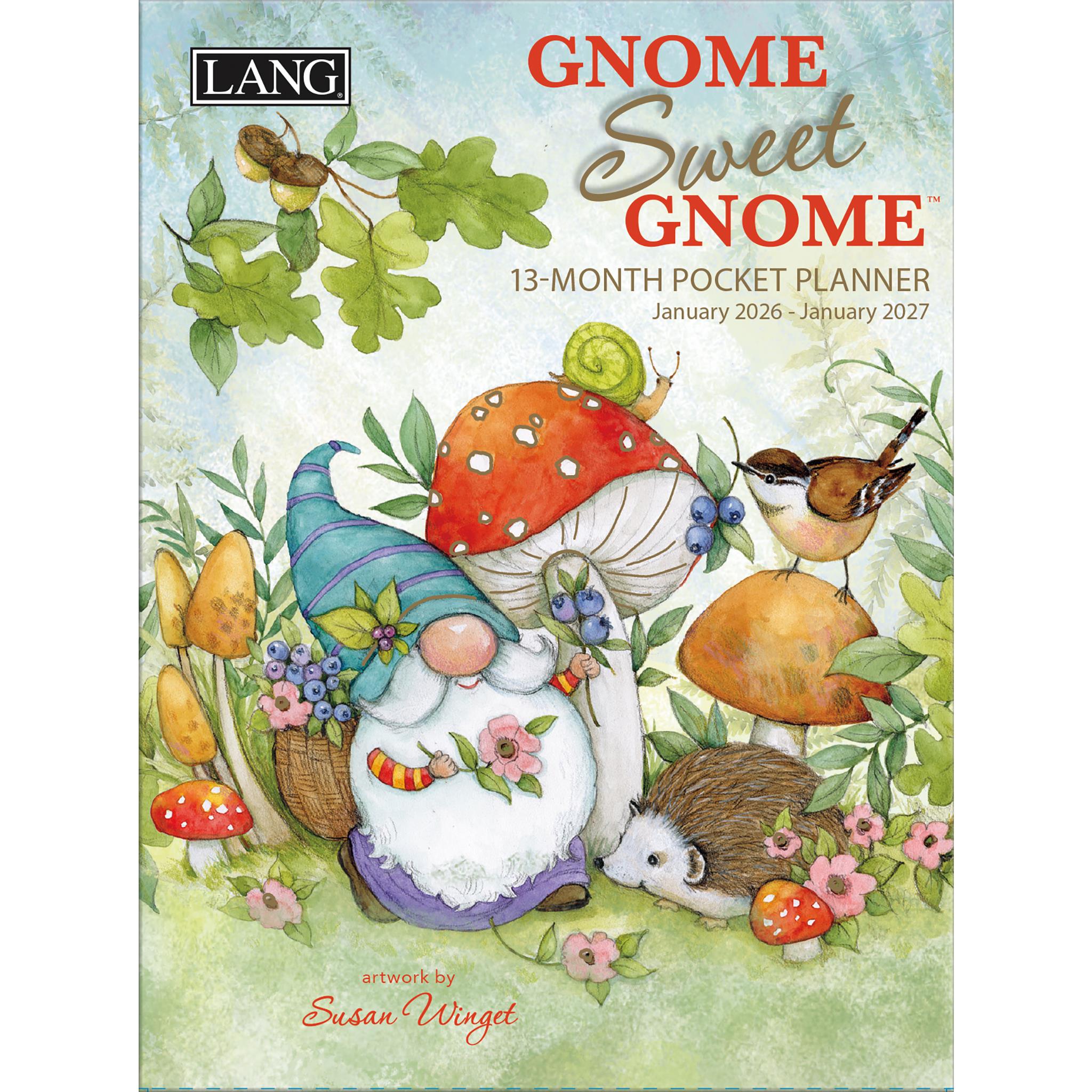Agenda de poche mensuel Gnome Sweet Gnome 2026