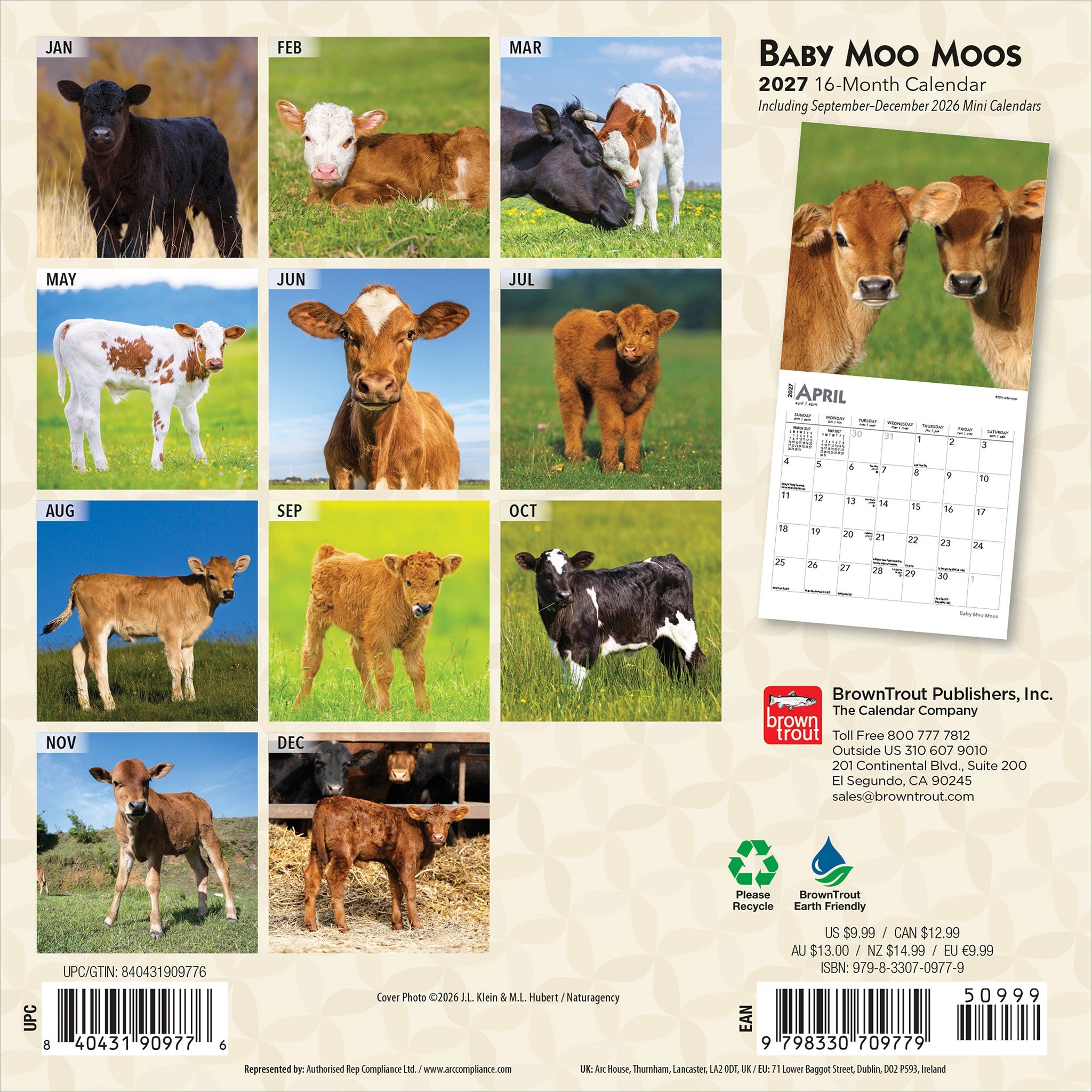 Baby Moo Moos 2027 Mini Calendar - Online Only