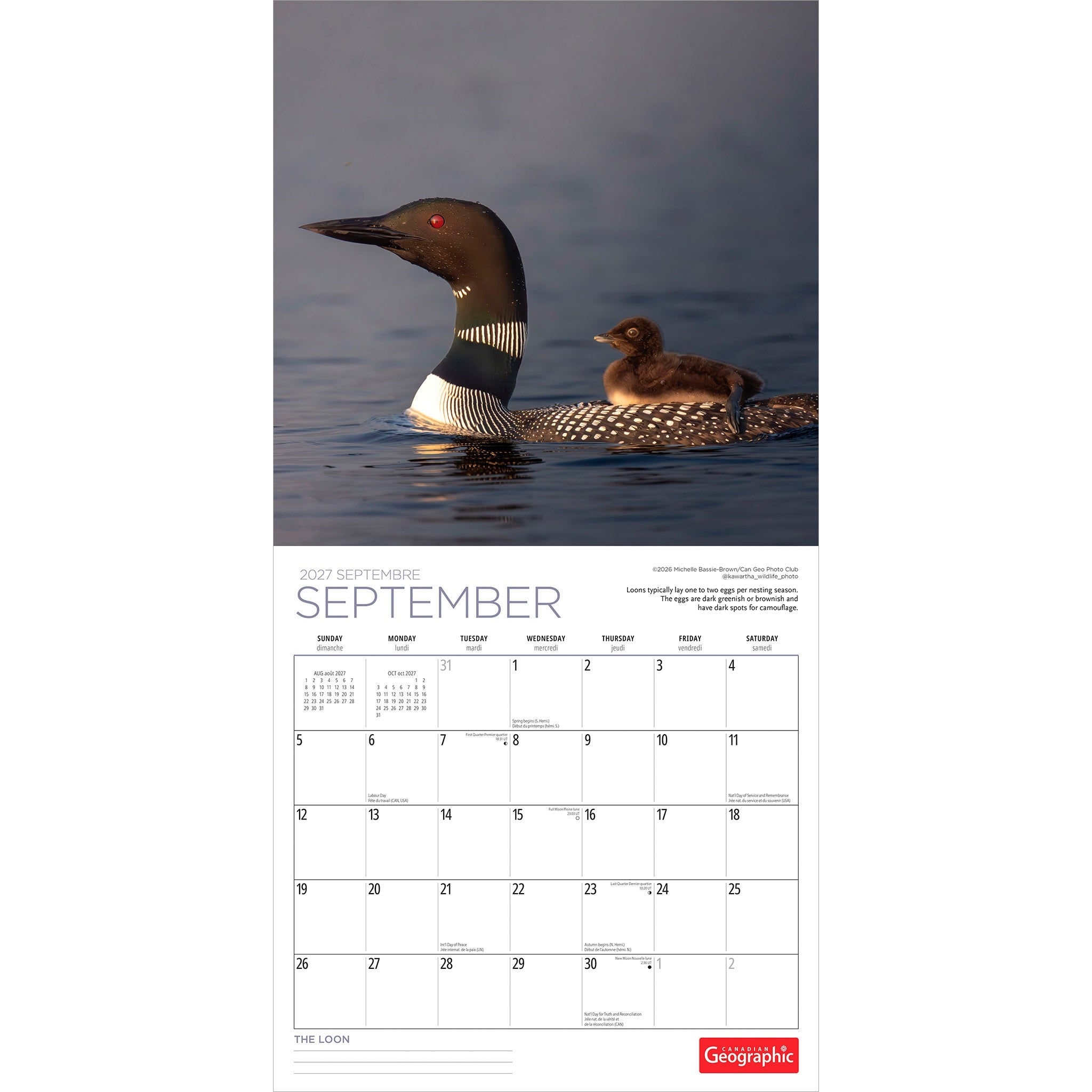 Canadian Geographic Loon 2027 Wall Calendar