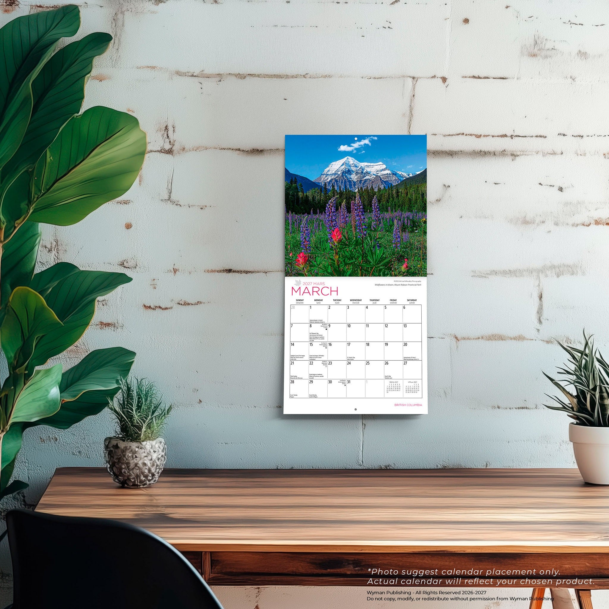British Columbia 2027 Mini Calendar