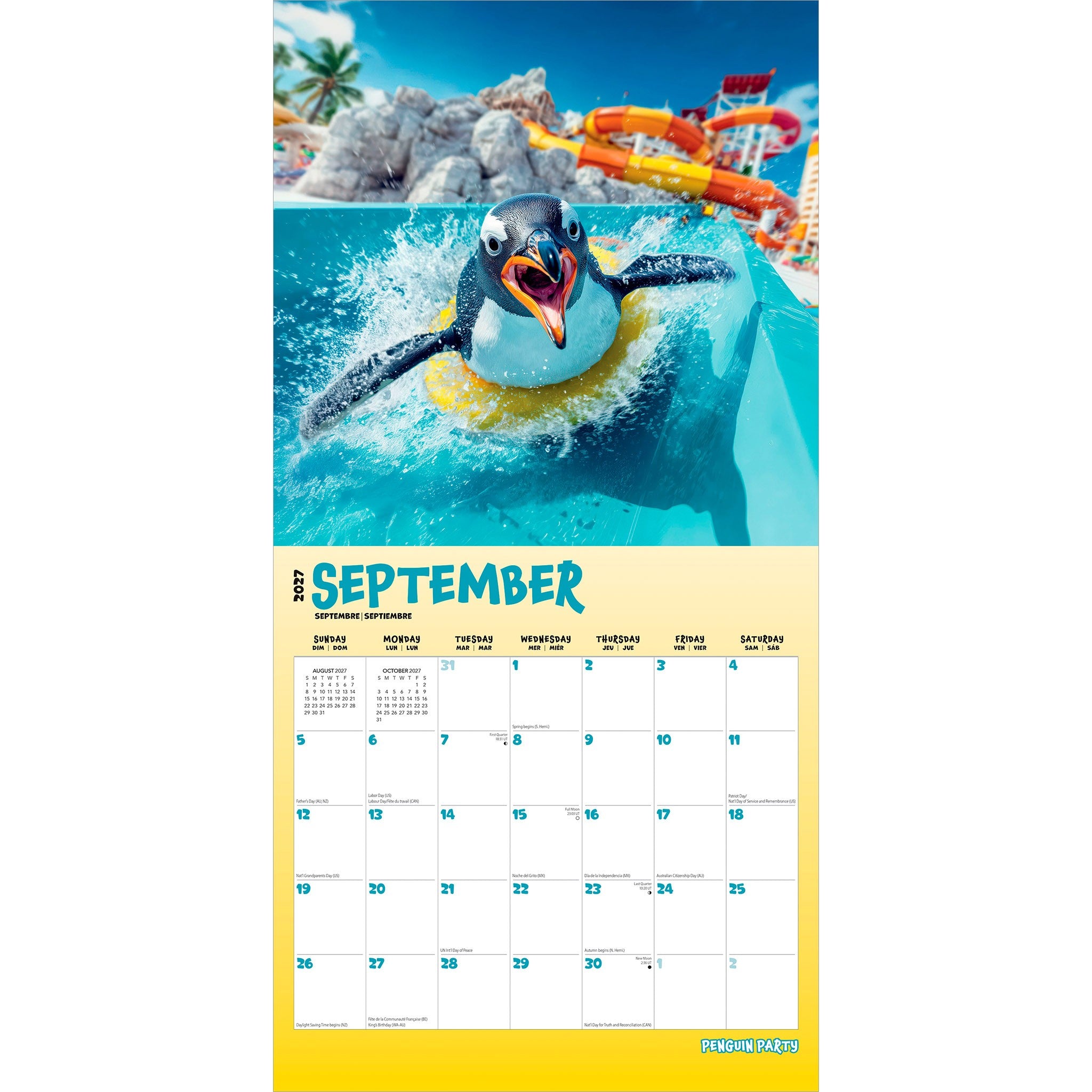 Penguin Party 2027 Wall Calendar