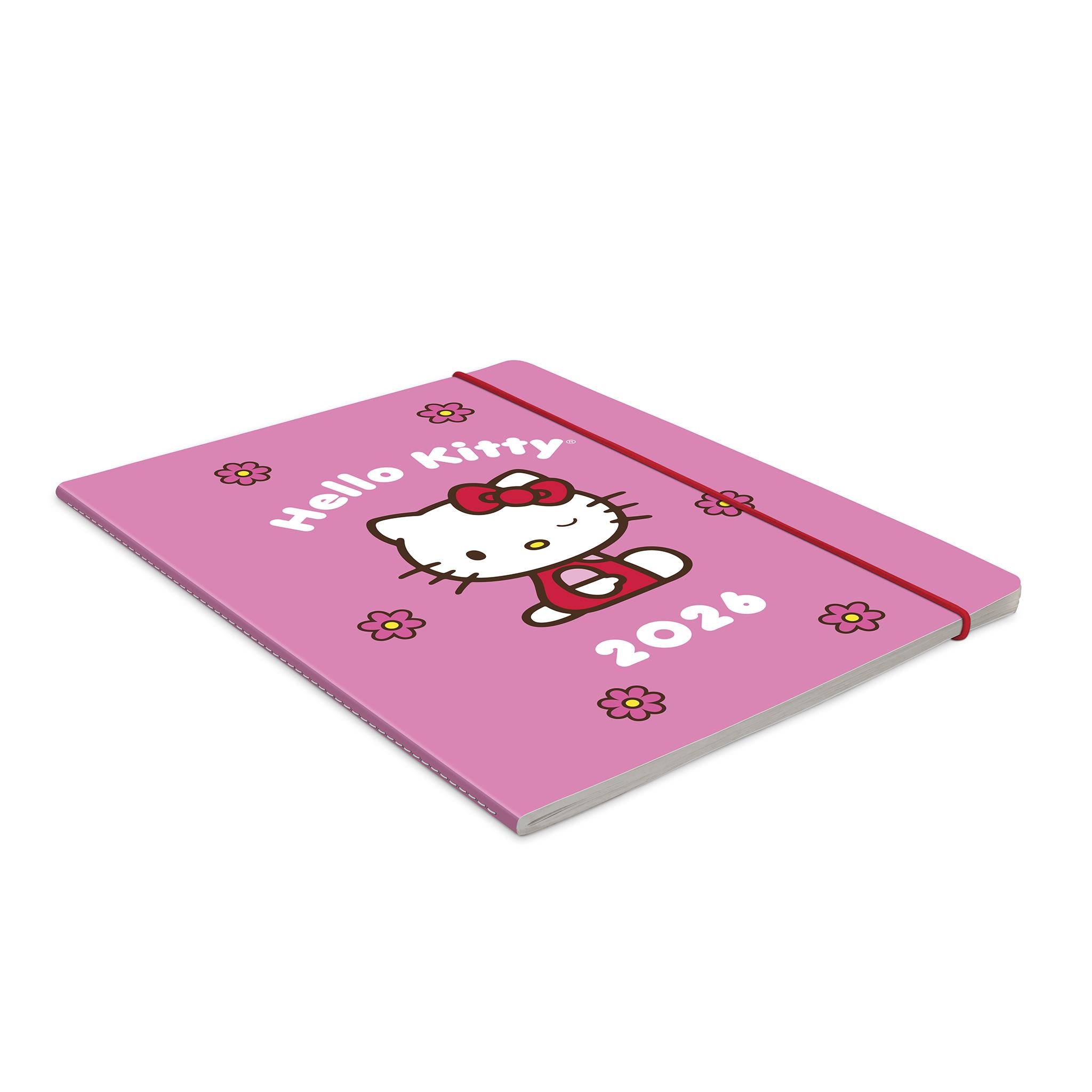 Agenda mensuel Hello Kitty rose ludique 2025-2026 - Disponible uniquement en ligne