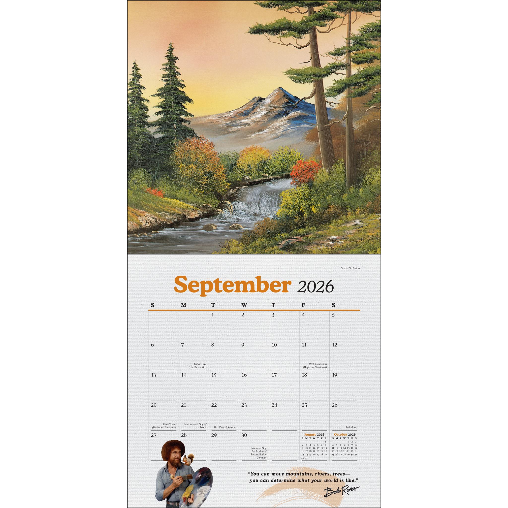 Calendrier mural Bob Ross 2026