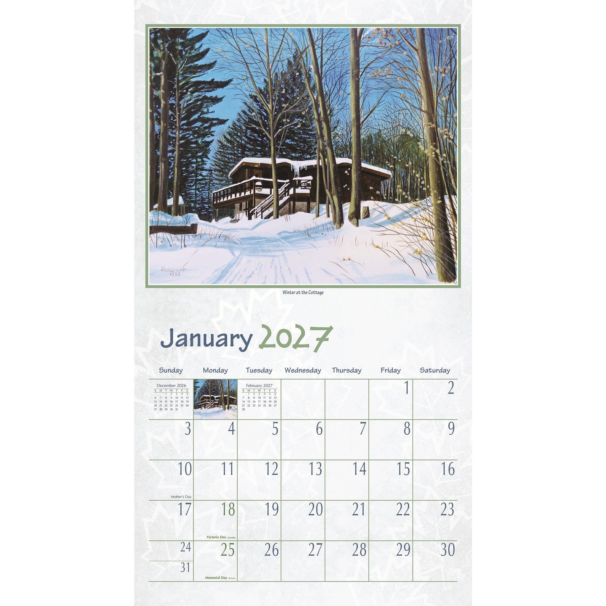 Calendrier mural Northern Getaway 2027 – En ligne seulement