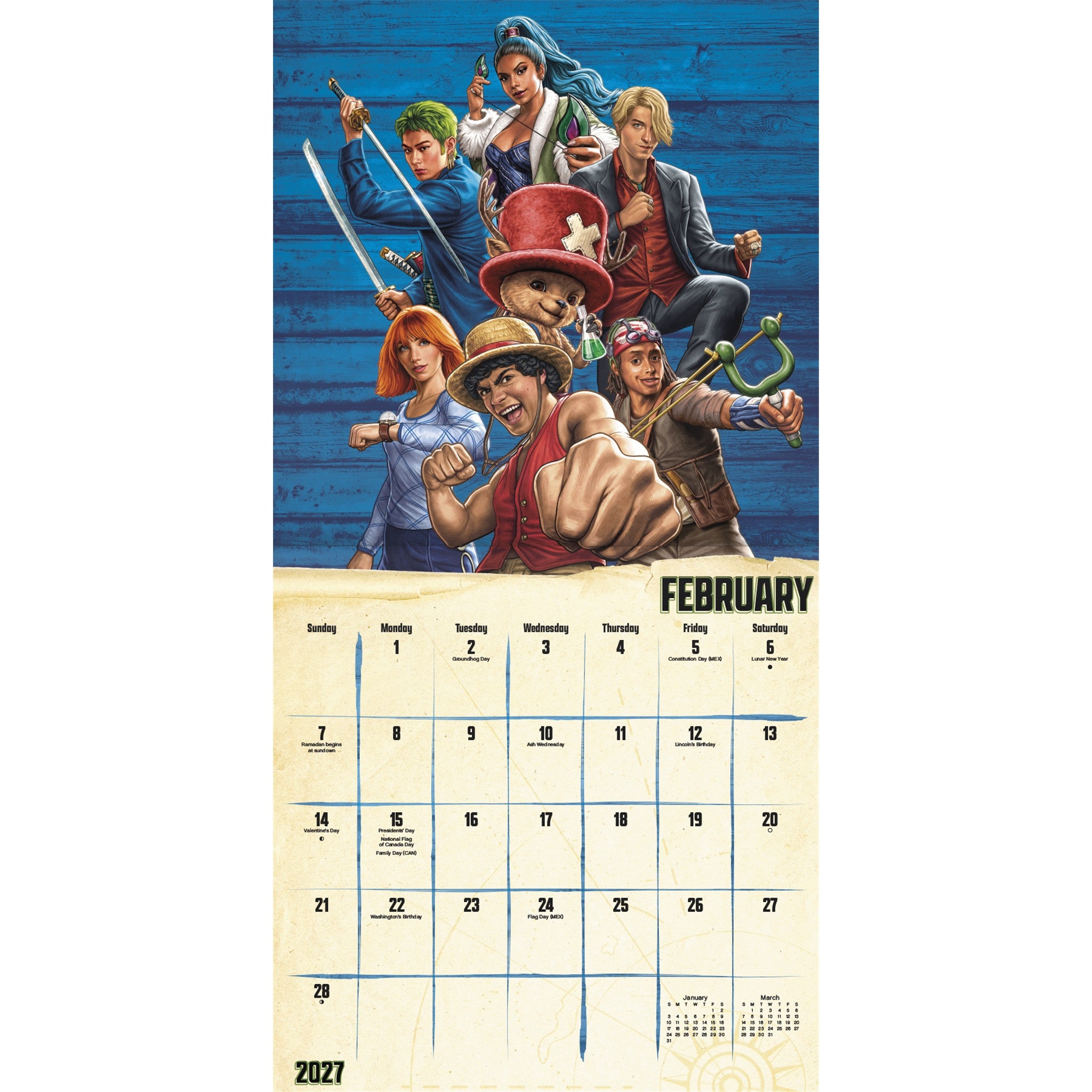 One Piece Season 2 Exclusive with Decal 2027 Wall Calendar