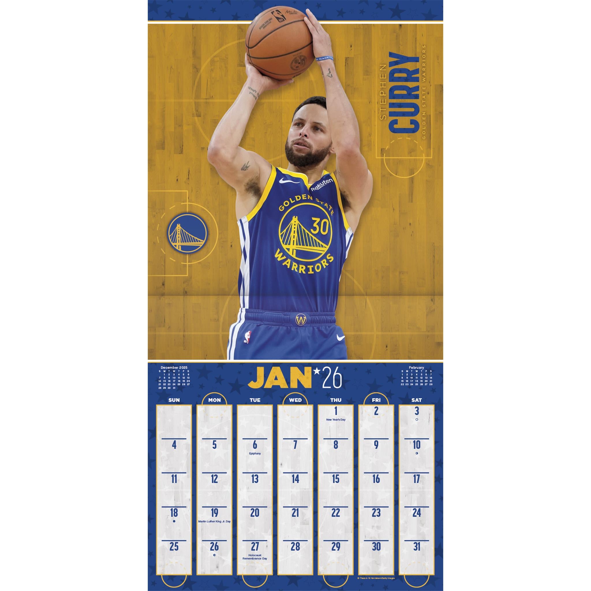 NBA Superstars 2026 Wall Calendar