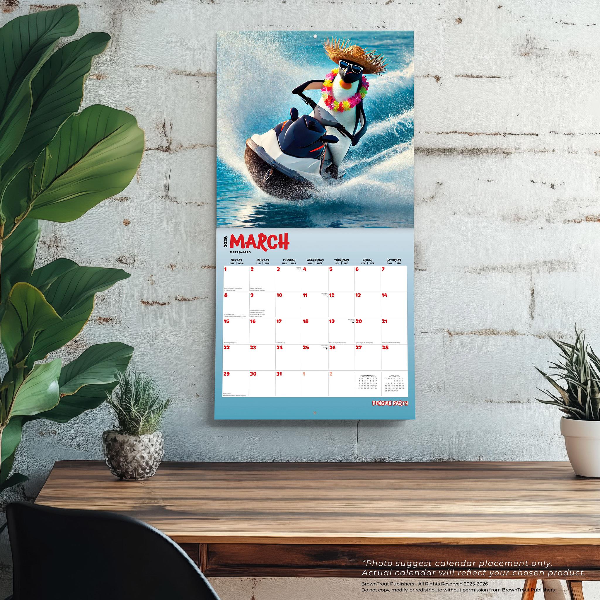 Calendrier mural Penguin Party 2026