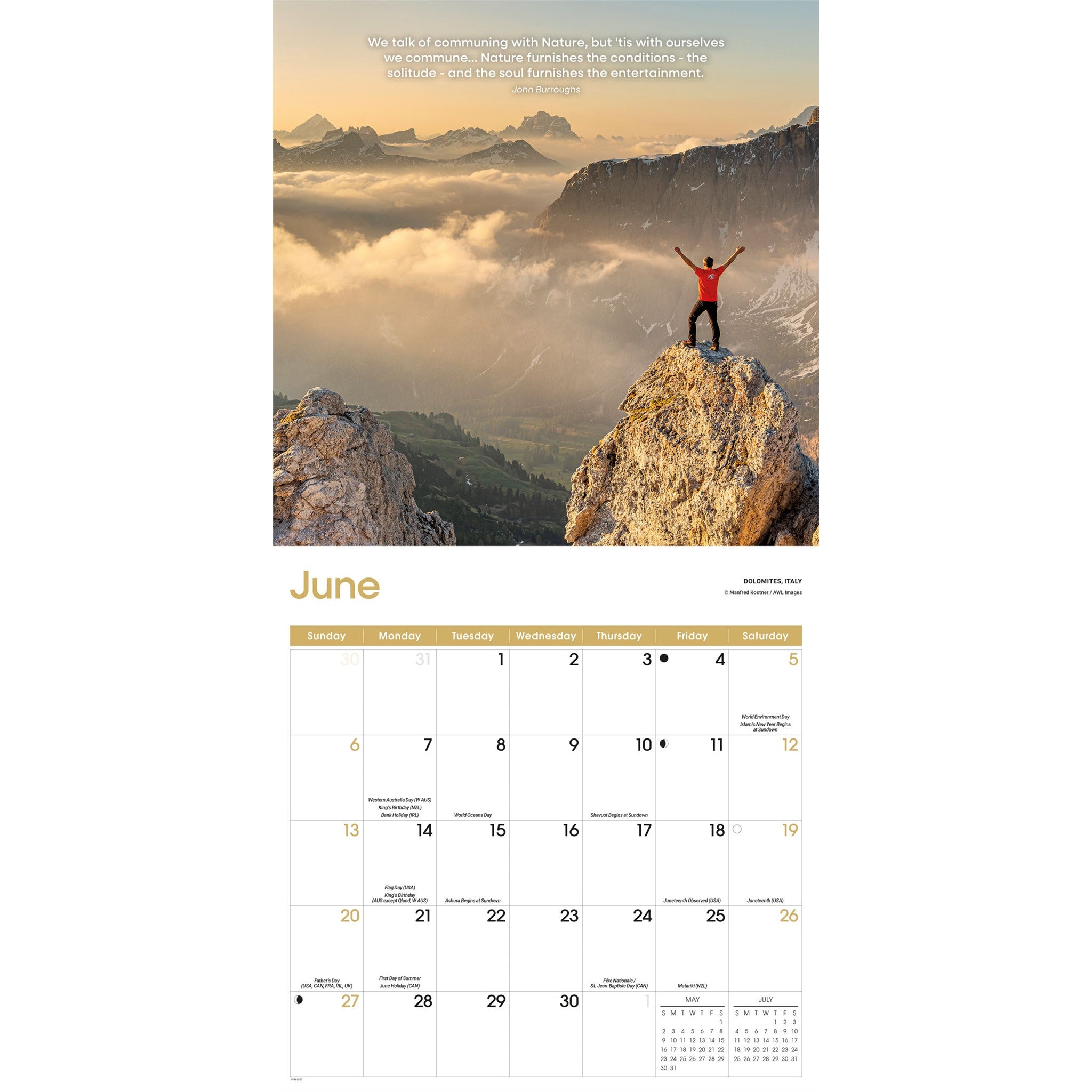 Calendrier mural Solitude 2027