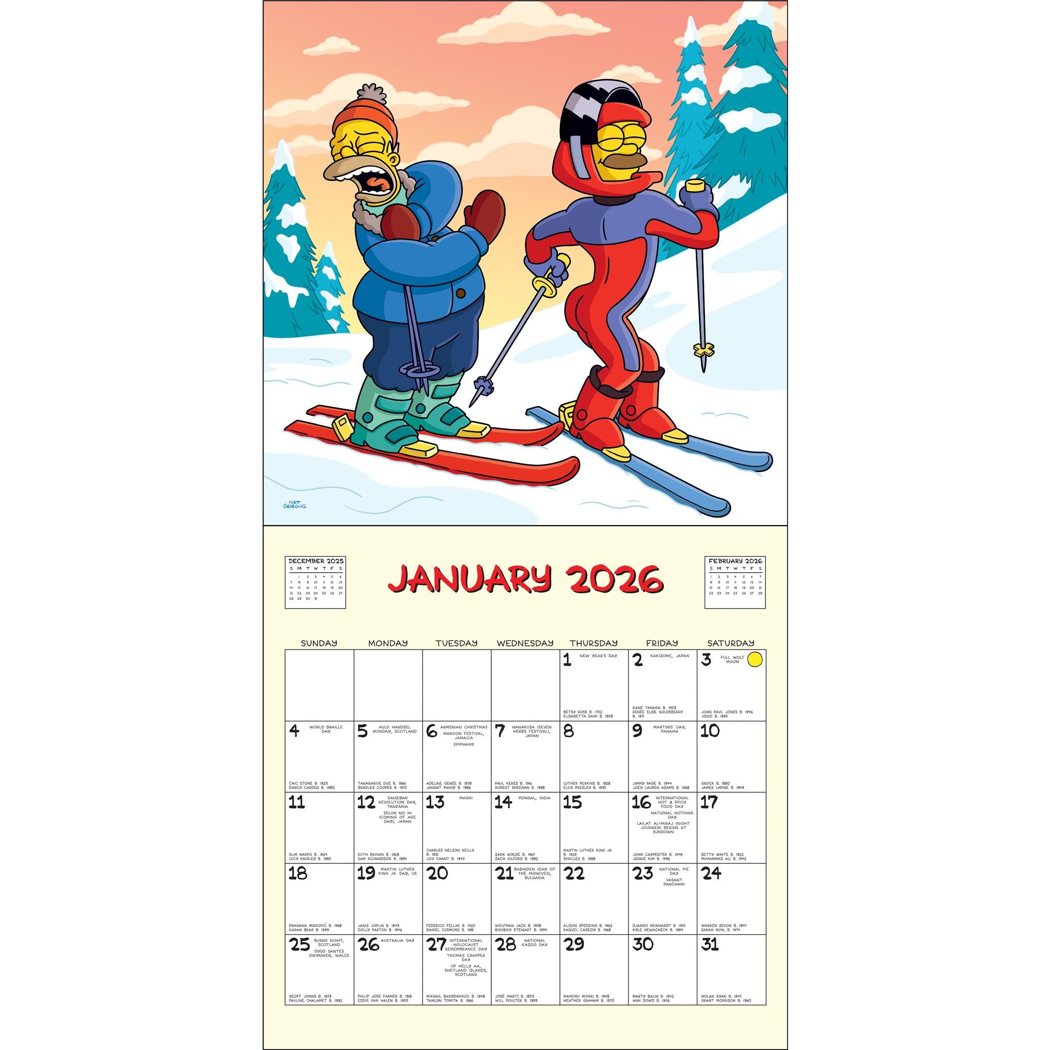 Simpsons 2026 Wall Calendar