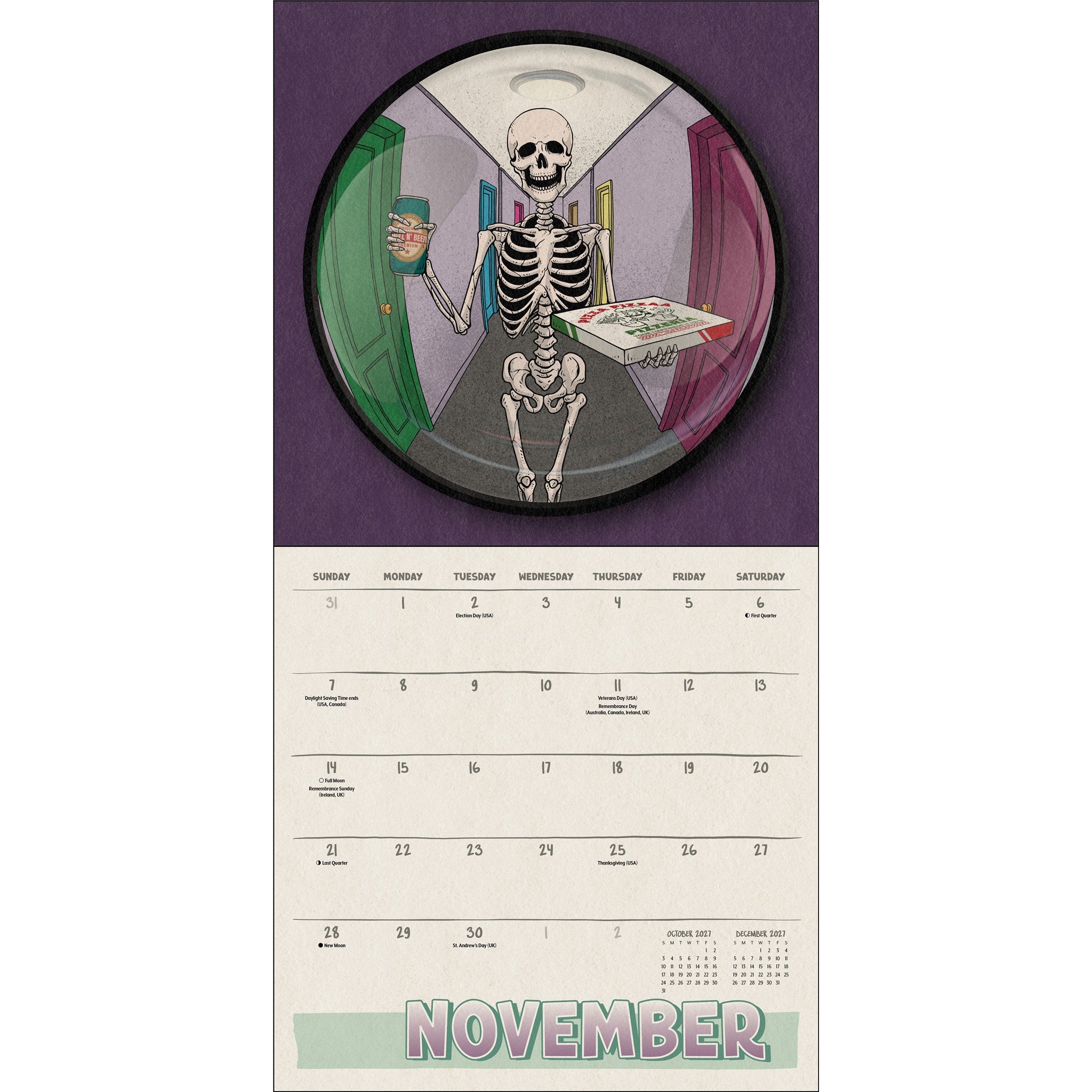 Death Takes a Holiday 2027 Wall Calendar