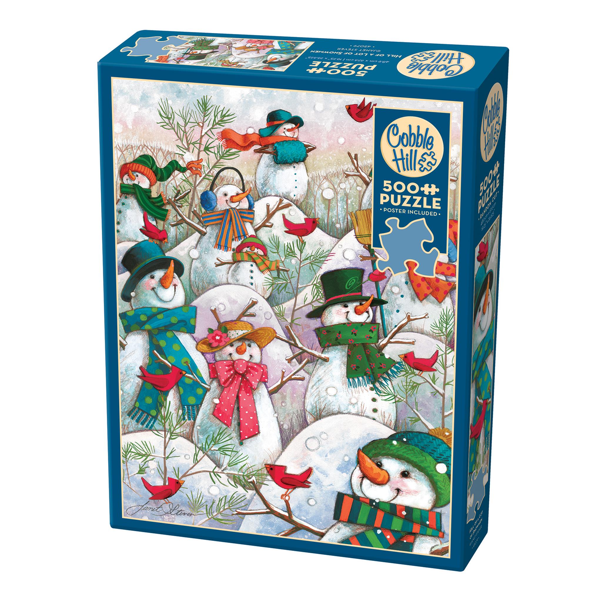 Puzzle de 500 pièces « Colline remplie de bonshommes de neige »