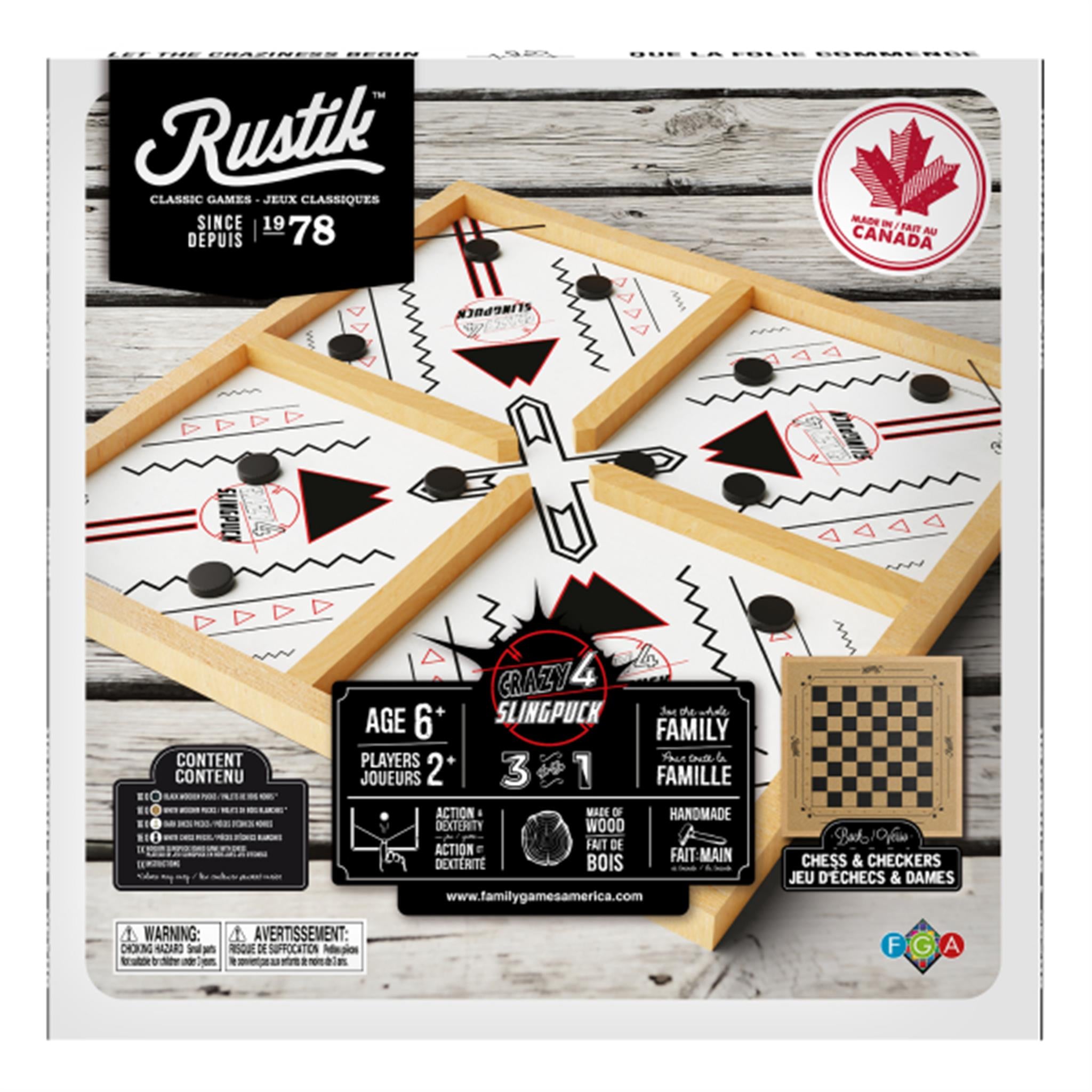 RUSTIK Vérificateur d'échecs Crazy4 Slingpuck 3 en 1