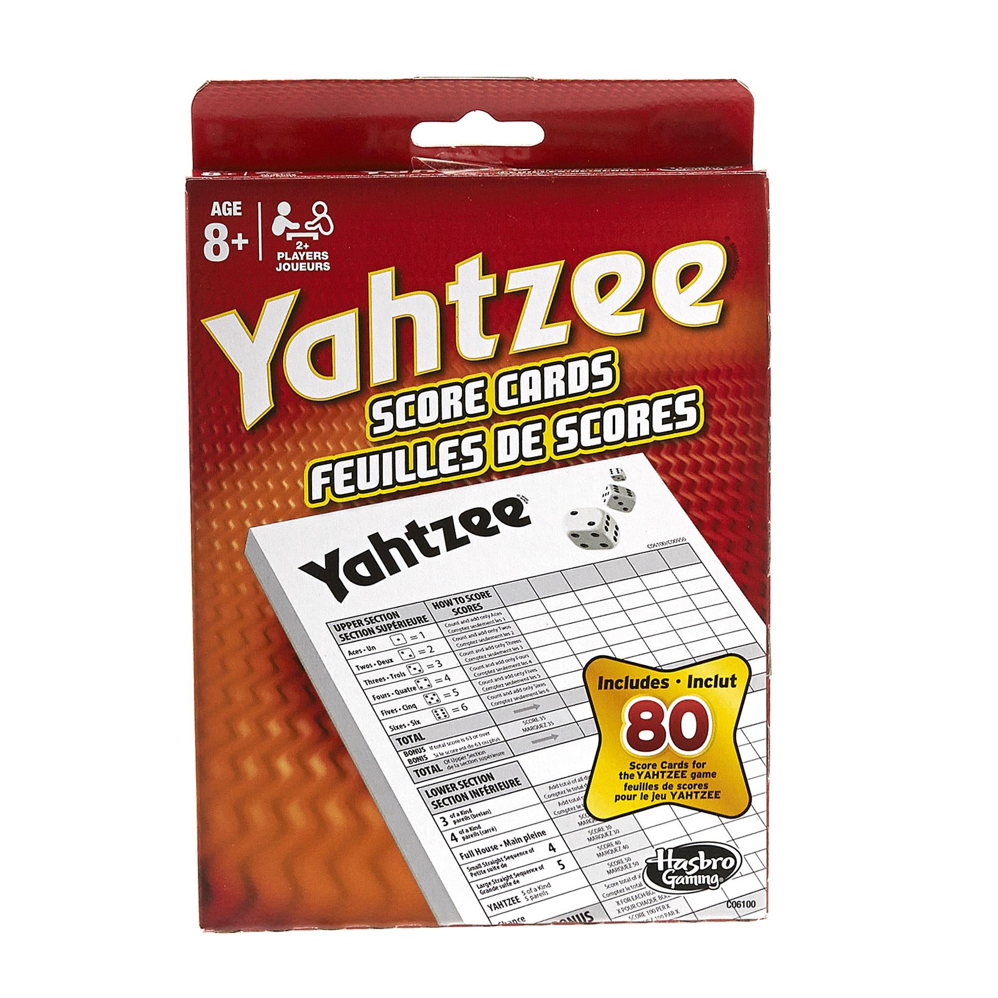 Fiches de score Yahtzee